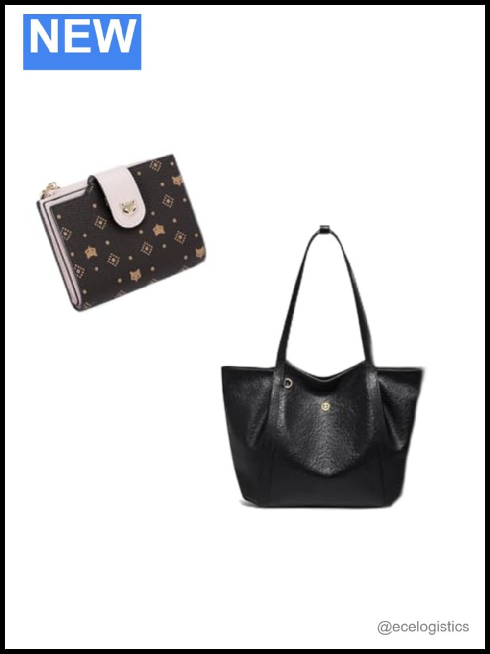 Large Tote Handbag & Slim Card Holder Wallet Set for Women